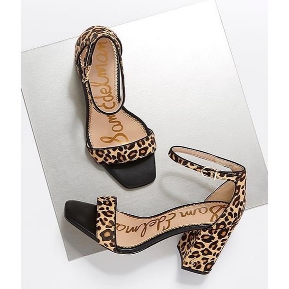 Sam Edelman Shoes - Sam Edelman Daniella Leopard-Print Ankle-Strap Heels